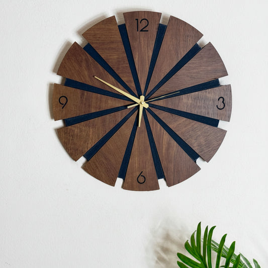 Sunburst Wooden Wall Clock