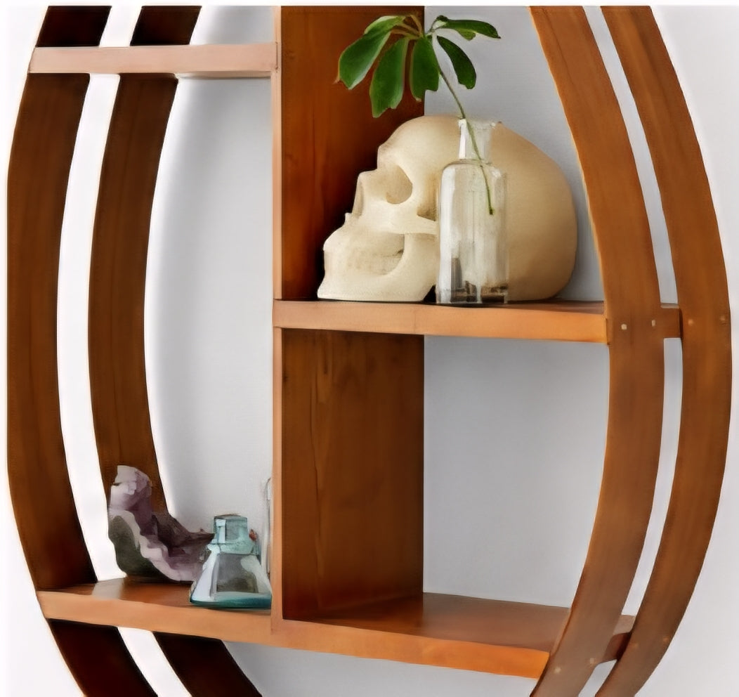 Teardrop Wooden Wall Shelf