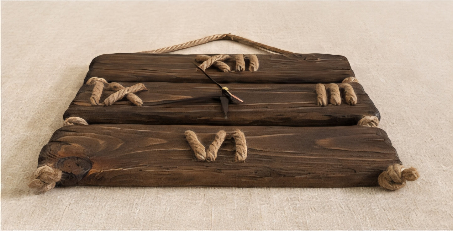 Rustic  Wooden Wall Clock